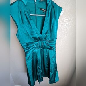 Nanette Lepore Satin Emerald Green Dress